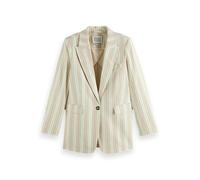 Scotch & Soda Cotton Blend Single Breasted Blazer décontracté, Lurex Linen Stripe, XS Femmes