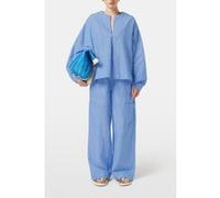 Scotch & Soda Cotton Linen Bib Shirt Blue And White Pin Stripe Taille: 36 | Chemisiers Outlet | Femme | Blanche