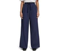 Scotch & Soda Eleni - High Rise Wide Leg Nautical Pyjama Pant Washed Navy Taille: S/32 | Évasés pantalons Outlet | Femme | Bleu