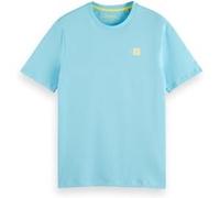 Scotch & Soda Essential Logo Badge T-shirt Washed Neon Blue Taille: S | T-shirts Basiques Outlet | Homme | Bleu
