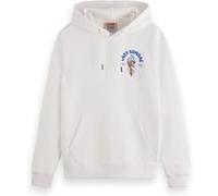 Scotch & Soda Front And Back Artwork Hoodie White Taille: S | Sweatshirts à capuche Outlet | Homme | Blanche