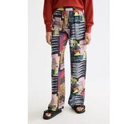 Scotch & Soda Gia - Mid Rise Wide Leg Elasticated Trousers Art Dept Collag Taille: M/32 | Évasés pantalons Outlet | Femme