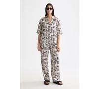 Scotch & Soda Gia - Mid Rise Wide Leg Elasticated Trousers Art Dept Collag Taille: S/32 | Évasés pantalons Outlet | Femme