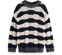 Scotch & Soda Girl Loose-fit Chunky Striped Pullover Sky Captain Taille: 12 | Pulls Outlet | Unisex