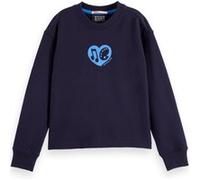 Scotch & Soda Girl Relaxed-fit Sweatshirt With Front And Back Artwork Sky Taille: 16 | Pulls Outlet | Unisex | Blanche
