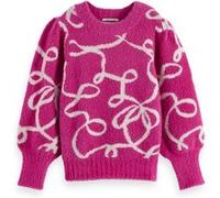 Scotch & Soda Girl Turtleneck Intarsia Glitter Pullover Fuchsia Red Taille: 12 | Pulls Outlet | kids | Rose