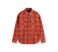 Scotch & Soda Homme Washed Denim Checked Overshirt Surchemise, Carreaux Rouges 610, S EU