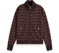 Scotch & Soda Jacquard Knitted Zip-through Jacket Dark Bordeaux Taille: XS | Blousons d'aviateurs Outlet | Femme