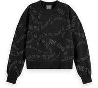 Scotch & Soda Jacquard Relaxed Pullover Evening Black Taille: XS | Pulls en Maille Outlet | Femme | Le Noir