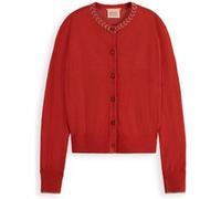 Scotch & Soda Jacquard Trim Crew Neck Cardigan Rustic Coral Taille: XS | Outlet | Femme | Orange