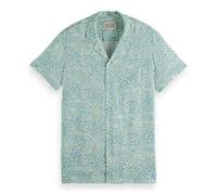 Scotch & Soda Men's Short-Sleeved Regular fit Viscose Shirt, Luna Ditsy Green AOP, L