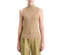 Scotch & Soda Metallic Pointelle Knitted Tank Gold Taille: M | Tanktops Outlet | Femme | Jaune