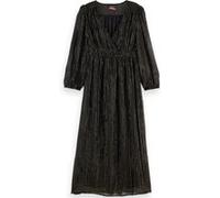 Scotch & Soda Midi Dress With Lurex And Puff Sleeve Evening Black Taille: 34 | Robes Outlet | Femme | Le Noir