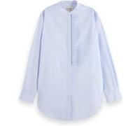 Scotch & Soda Placket Ruffle Shirt Mystic Blue And White Stripes Taille: 34 | Chemisiers Outlet | Femme | Bleu