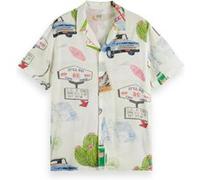 Scotch & Soda Printed Camp Collar Shirt On The Road Aop Taille: M | Casual chemises Outlet | Homme |