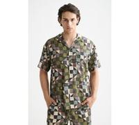 Scotch & Soda Printed Short-sleeved Tencel Shirt Zig Zag Patchwork Multi Taille: L | Casual chemises Outlet | Homme