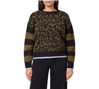 Scotch & Soda Pullover Sweater Military Olive/black Night/cheetah Stripe Taille: XS | Pulls en Maille Outlet | Femme | Vert