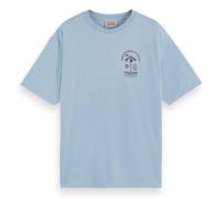 Scotch & Soda Regular fit Front and Back Artwork T-Shirt, Sky Blue, M Hommes