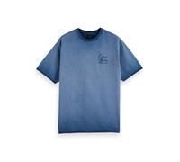 Scotch & Soda Relaxed-fit Inside Out Cold Dye T-Shirt, Atlantic Blue, L Hommes