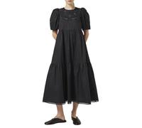 Scotch & Soda Robe midi décontractée brodée en Coton sergé pour Femme, Noir, 42