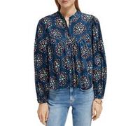 Scotch & Soda Shirt With Pintuck Yoke And Gathering B Sides Block Print Ma Taille: 42 | Chemises à boutons Outlet | Femme | Blanche