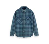 Scotch & Soda Surchemise à Carreaux en Denim délavé, Indigo Check 410, XL