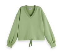 Scotch & Soda Sweat-Shirt à col en V et Modal pour Femme, Pistache, XS