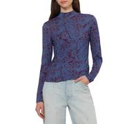 Scotch & Soda T-Shirt All Over Printed Mock Neck Ls, Blue Mountain Paisley Lake Blue 402, XS