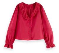 Scotch & Soda V-neck Shirt With Broderie In Organic Cotton Cherry Pie Taille: 34 | Chemisiers Outlet | Femme | Blanche