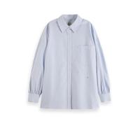 Scotch & Soda Women's Core Girlfriend Oxford Shirt, White and Blue Stripe, 6