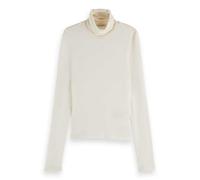 Scotch & Soda Women's Core Roll Up Neck Long Sleeve T-Shirt, White, XS