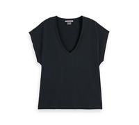 Scotch & Soda Women's Core Slub V-Neck T-Shirt, Black, M