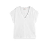 Scotch & Soda Women's Core Slub V-Neck T-Shirt, White, M