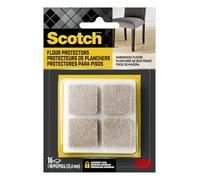 Scotch SP802-NA Lot de 32 patins en feutre pour protéger les sols en bois dur Beige 2,5 x 2,5 cm Carrés faciles à appliquer Design autocollant Protection fiable contre les entailles, les bosses et les