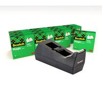 Scotch C38 Dévidoir De Bureau Avec 12 Rouleaux D'adhésif Magic De 19mm X 33m Noir