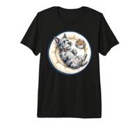 Scotch Terrier Chien dort avec Panier pour Chien + Nourriture Pendant Le Sommeil T-Shirt Haut de Gamme