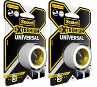 Scotch Toile de réparation UNIVERSAL- Blanc, 3 m x 25 mm (Lot de 2)