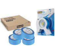 ScotchBlue Kit Applicateur de Ruban de Masquage avec 5 Rouleaux au Total (36mm) - Adhésif Multi-Surfaces avec Poignée Ergonomique pour Travaux de Peinture et Décoration, Intérieur et Extérieur