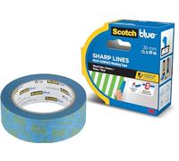 ScotchBlue Ruban de masquage avancé Sharp Lines, 36 mm x 41 m, ruban adhésif Scotch Blue Painters pour lignes de peinture ultra-nettes, intérieur et extérieur, avec technologie de pointe 3M