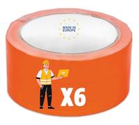 Scotchs Orange de Chantier | Pack Pro 6 Rouleaux Ruban Adhésif (0,50 cm X 33 m) | Travaux et Chantiers | Toutes Surfaces | Bricolage - Etanchéité - Isolement - Protection | Ultra résistant 140 µ