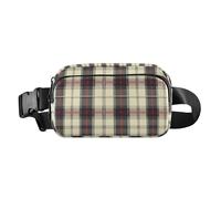 Scotland Buffalo Sac banane tendance pour homme et femme Grande capacité avec sangle réglable pour voyage, vacances, course à pied, Plaid écossais, 1 size