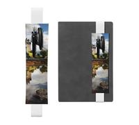 Scotland Castle Water Lake Scottish Elastic Band Pen Holder Detachable PU Leather Pen Sleeve Pouch Journal Pencil Holder Pencil Case Office Supplies Gift For Hardcover Journals Notebooks Planners,