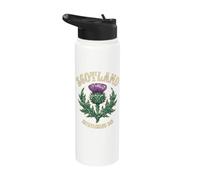 Scotland Established 843 Chardon fleuri vieilli Stainless Steel Insulated Water Bottle
