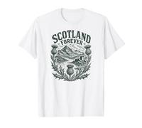 Scotland Forever Impression Chardon sur Bois Vert forêt T-Shirt Graphique avec Valeur