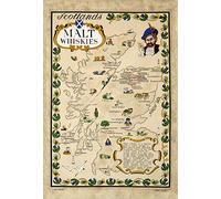 Scotland Malt Whiskies Torchon à thé écossais Décoration murale en étain 20,3 x 30,5 cm