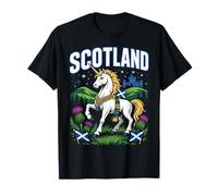 Scotland Outfit for Women Men Scottish Unicorn Flag Thistle T-Shirt