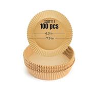 Scott 11 Lot de 100 doublures pour friteuse à air - 16 cm, papier sulfurisé sulfurisé anti-adhésif, compatibles avec Ninja, Tower, COSORI, Russell Hobbs et plus encore