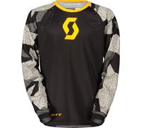 Scott 350 Camo Evo Maillot de motocross pour enfants, noir/jaune, Taille XS