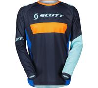 Scott 350 Race Evo 2023 Maillot de motocross pour enfants, bleu-orange, taille XL pour des gamins