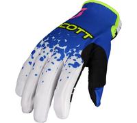 Scott 350 Race Evo Gants de motocross, bleu/jaune, Taille S